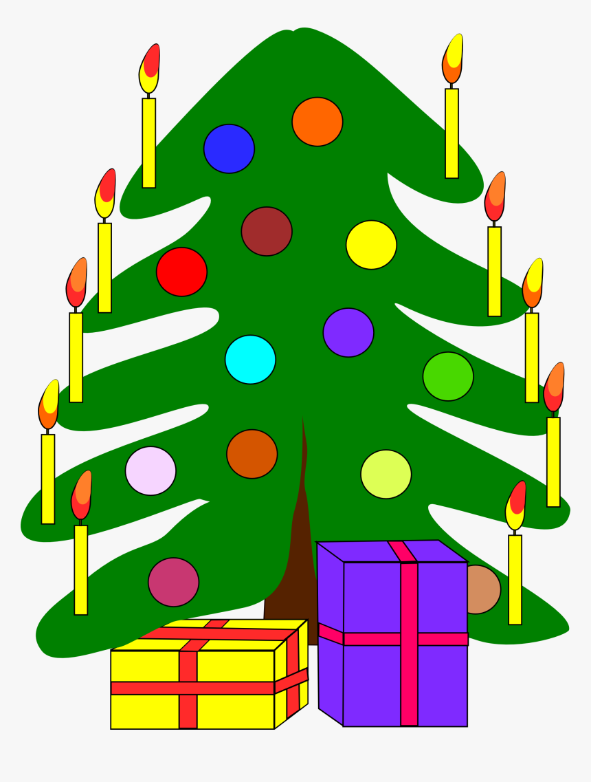 Christmas Tree Illustration - Christmas Tree With Gifts Clipart, HD Png Download, Free Download