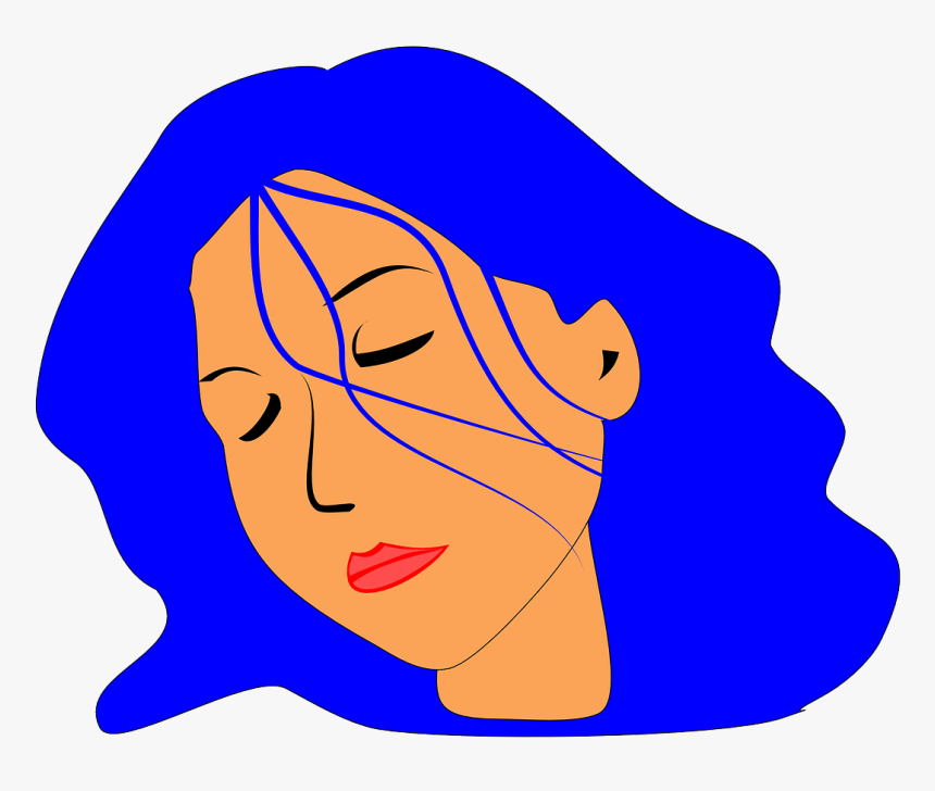 Woman,face,sleeping,blue Vector Graphics,free Pictures, - Girl Face Sleeping Clipart, HD Png Download, Free Download