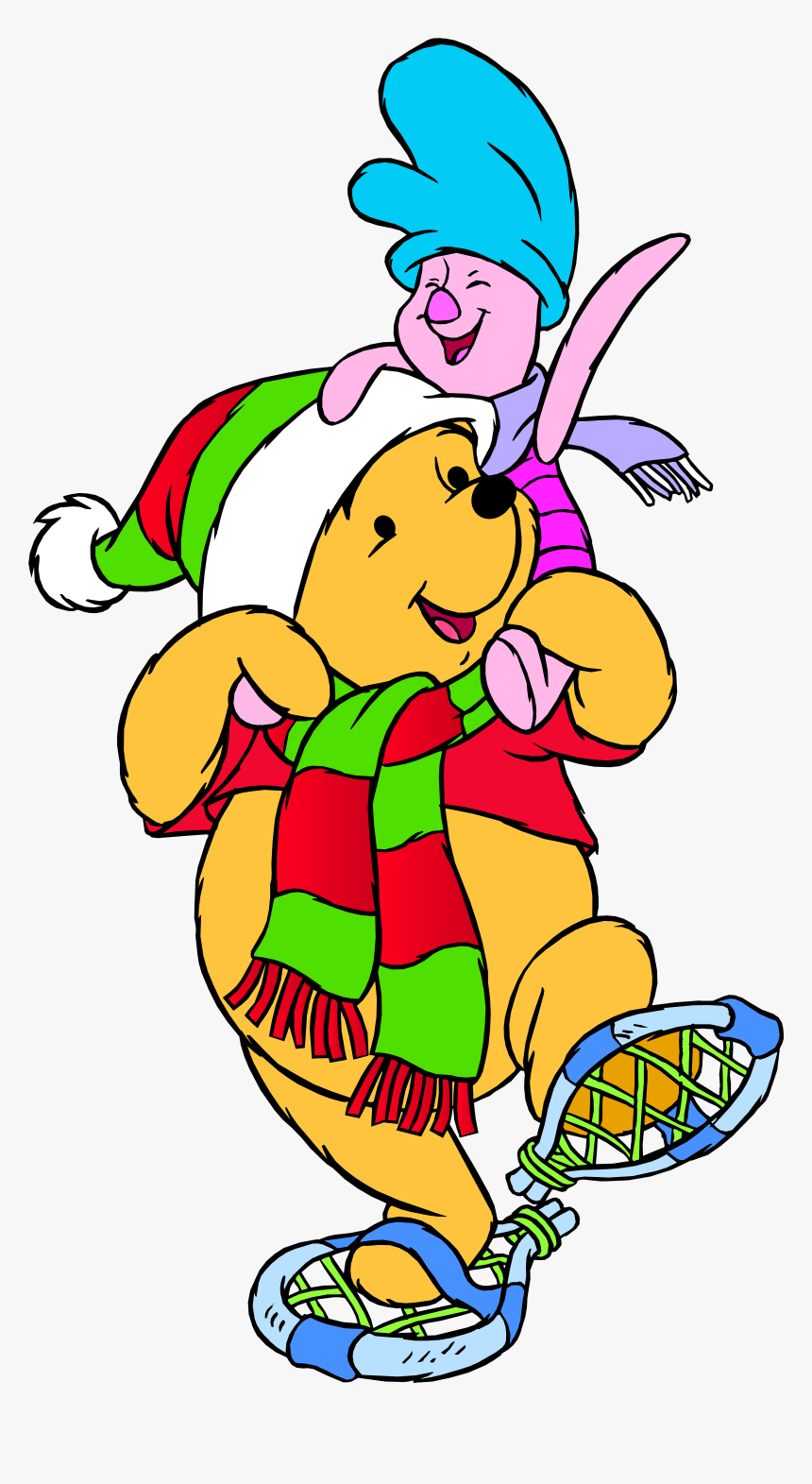 Winnie The Pooh And Piglet Winter Png Clip Art - Winter Winnie The Pooh Characters, Transparent Png, Free Download