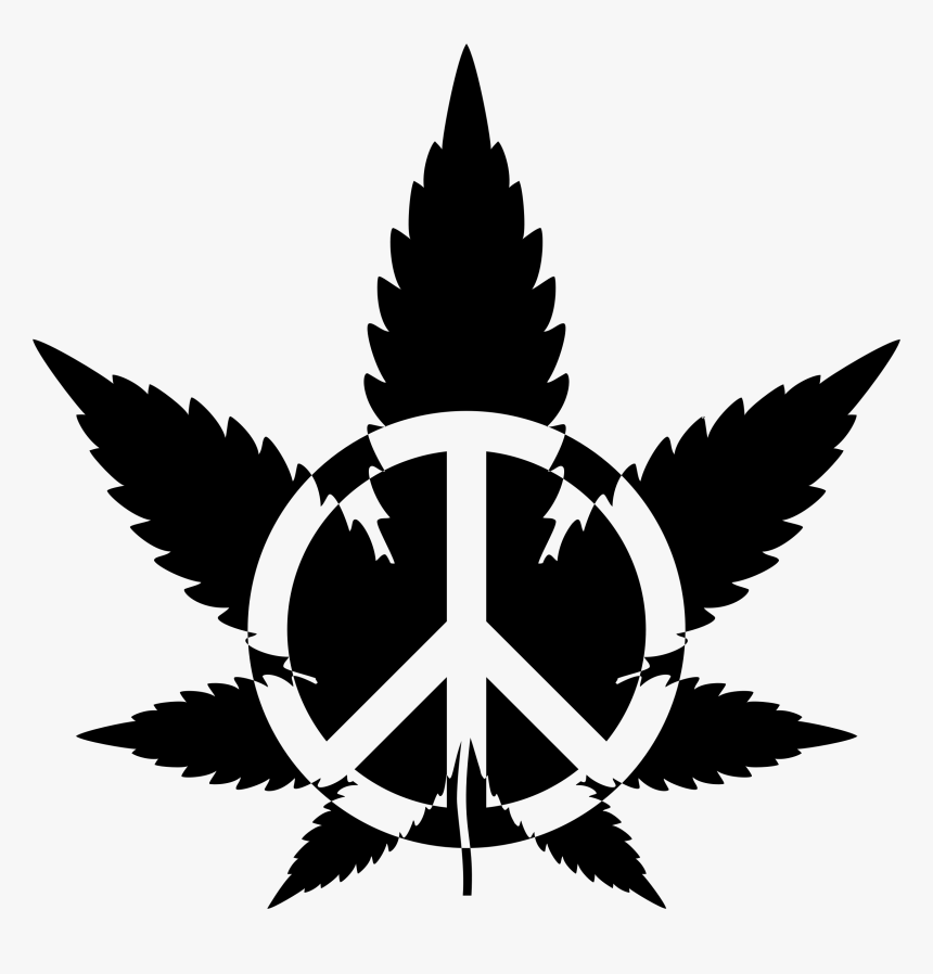 Peace Marijuana 2 Black Clip Arts - Marijuana Leaf, HD Png Download, Free Download