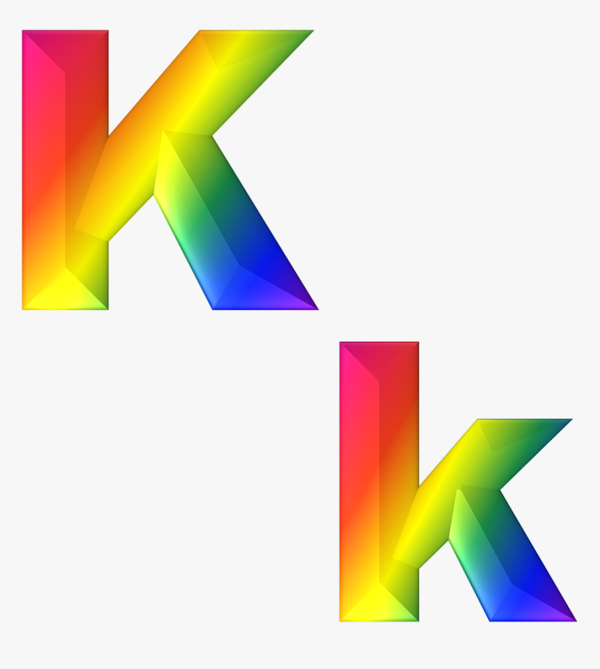 Letter, K, 3d, Abc, Alphabet, Rainbow, Gradient, Bright - Rainbow Letter K Png, Transparent Png, Free Download