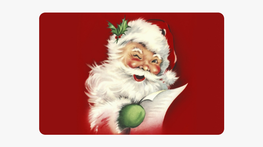 A Beautiful Vintage Santa Claus Doormat - Santa Claus Pictures Round, HD Png Download, Free Download