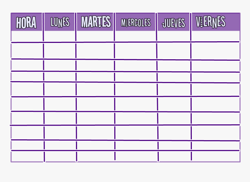 Transparent Horario Png - Class Time Table Chart Designs, Png Download, Free Download