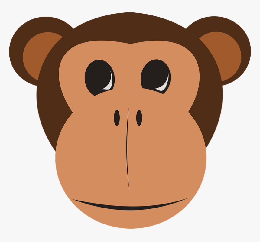 Chimpanzé, Macaco, Rosto, Cabeça, Focinho, Sorrindo - Safari Animal Faces Clipart, HD Png Download, Free Download