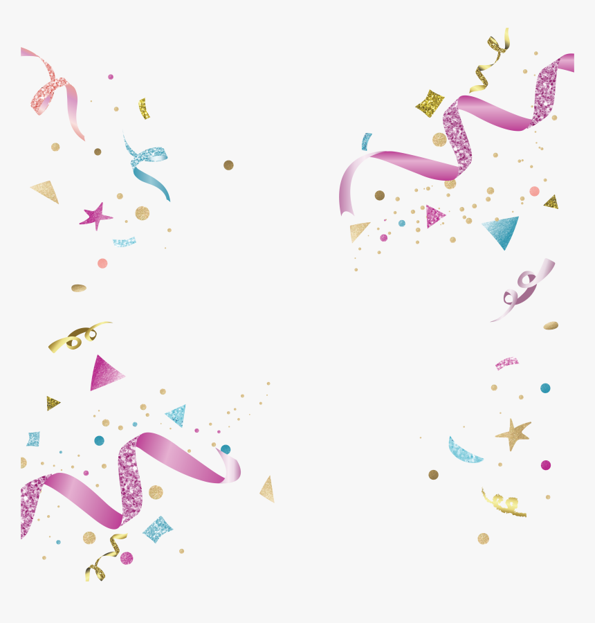 Desenhos De Confetes Coloridos - Pink Confetti Background, HD Png Download ...