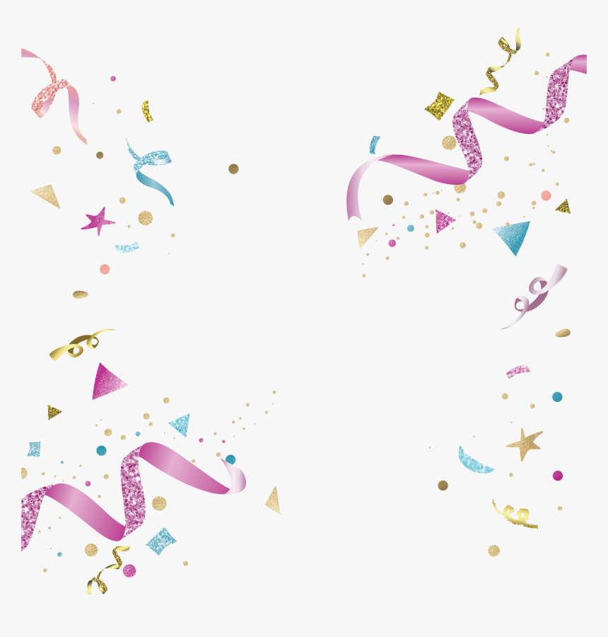 Desenhos De Confetes Coloridos - Pink Confetti Background, HD Png Download, Free Download