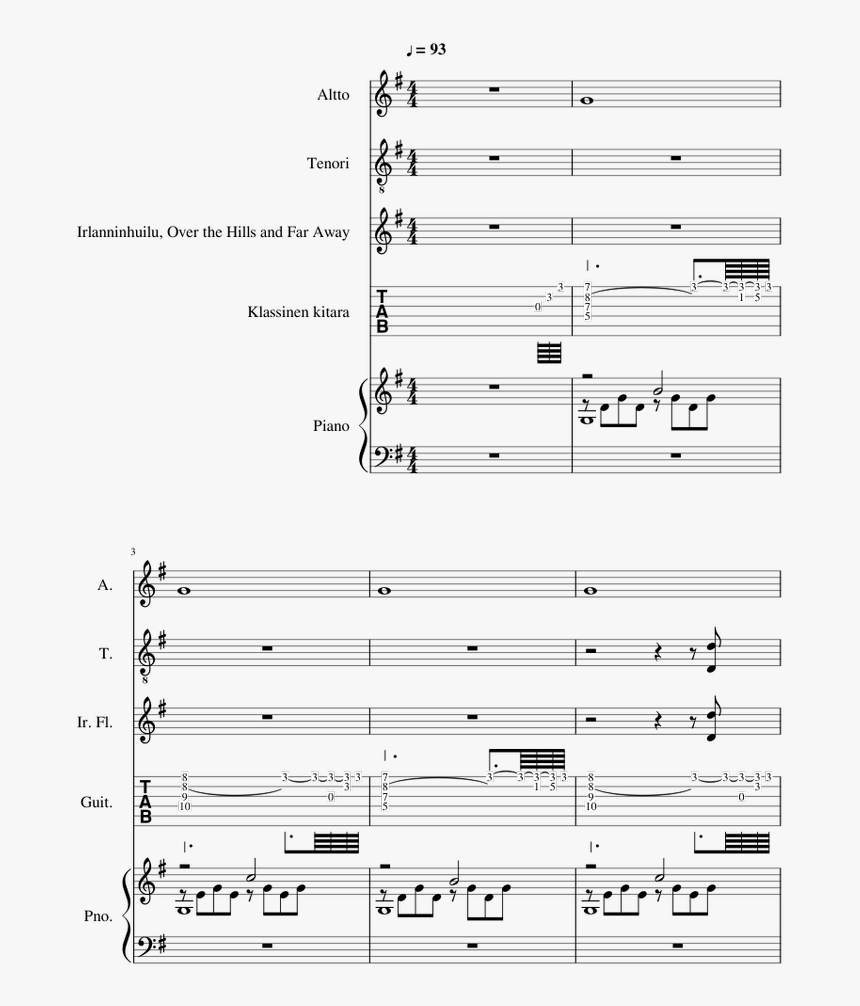 Transparent Over The Hill Png - Sharpe Over The Hills And Far Away Piano Sheet, Png Download, Free Download