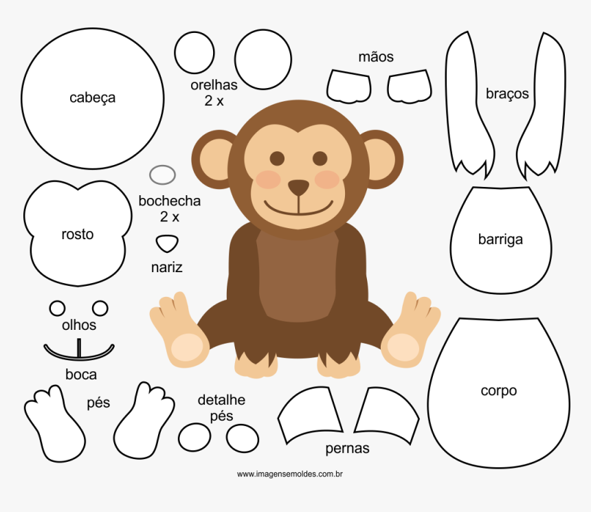 Molde De Macaco Para Eva Feltro E Artesanato - Chinese New Year 2016, HD Png Download, Free Download