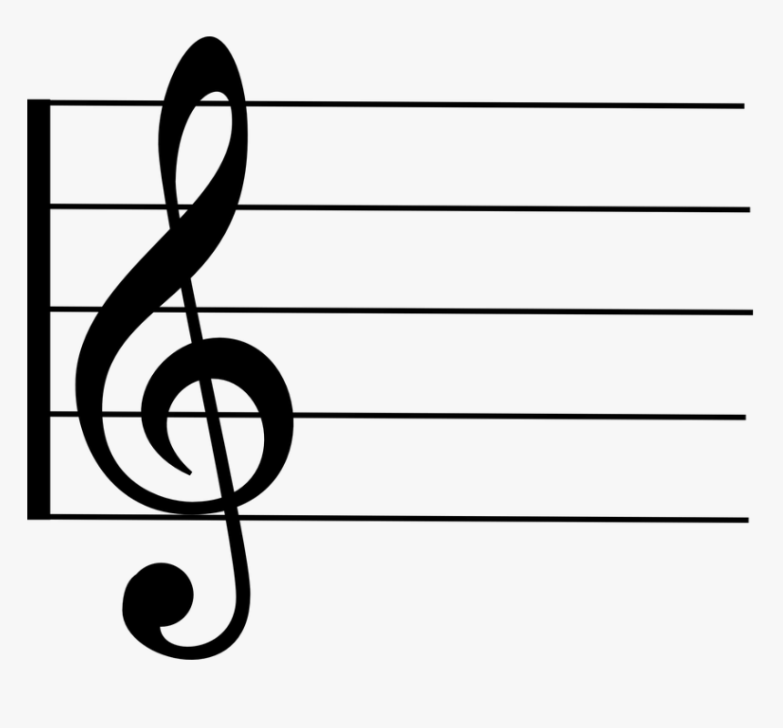 Cómo Identificar La Clave De Sol En La Partitura - Treble Clef On Stave, HD Png Download, Free Download