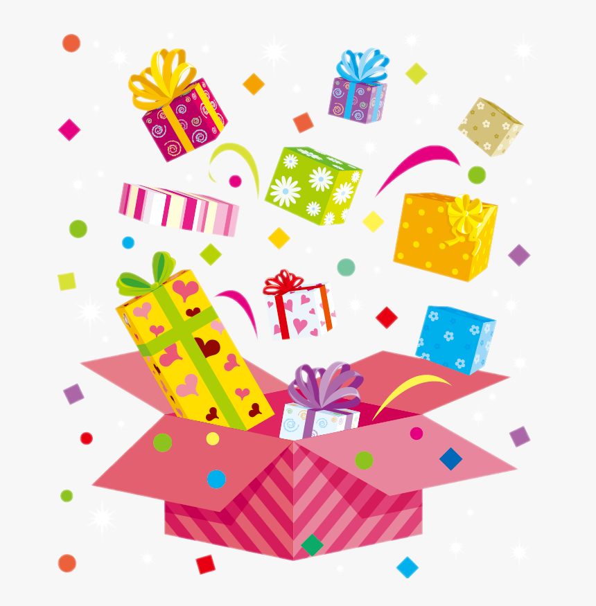 #presente #confete - Open Gift Box Clipart, HD Png Download, Free Download