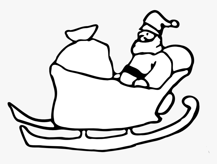 - Santa In His Sleigh Drawing - Santa On His Sleigh, HD Png Download, Free Download