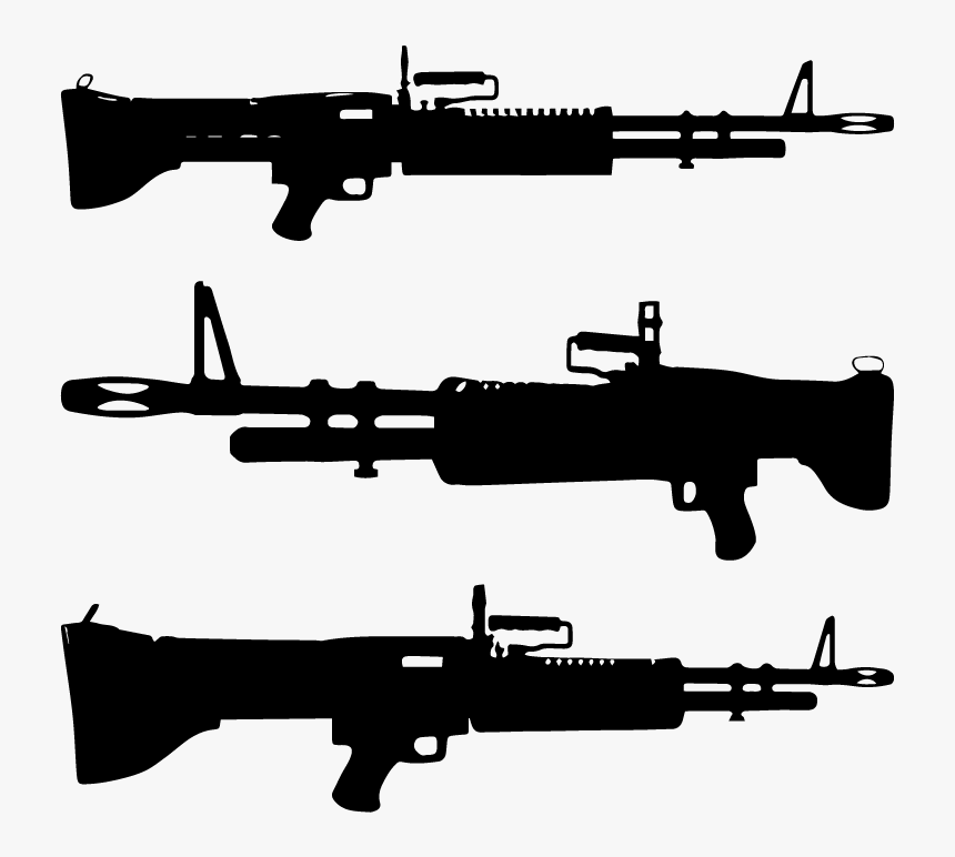Assault Rifle Automatic Weapon Vector Silhouette - Weapon Vector Png Hd, Transparent Png, Free Download