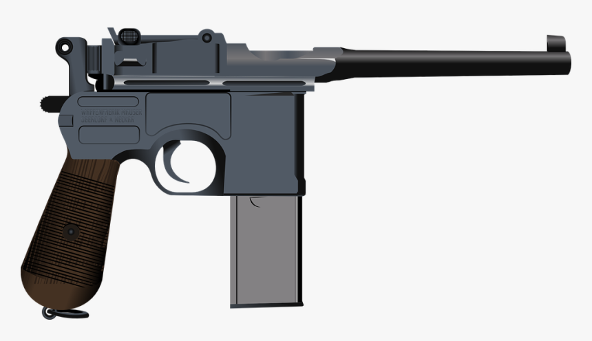 Mauser C96 Gun Vector Image - Mauser Pistol Png, Transparent Png, Free Download