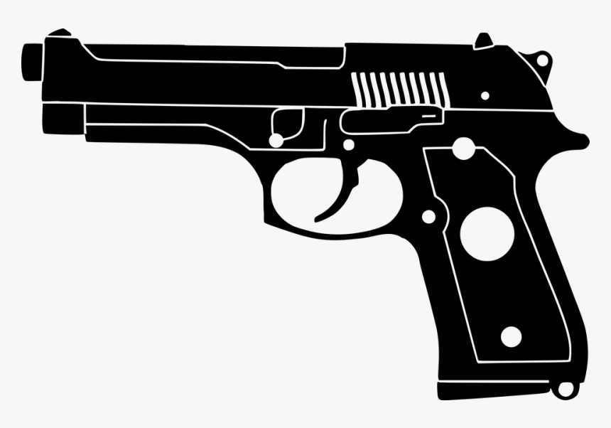 Pistol Black And White, HD Png Download, Free Download