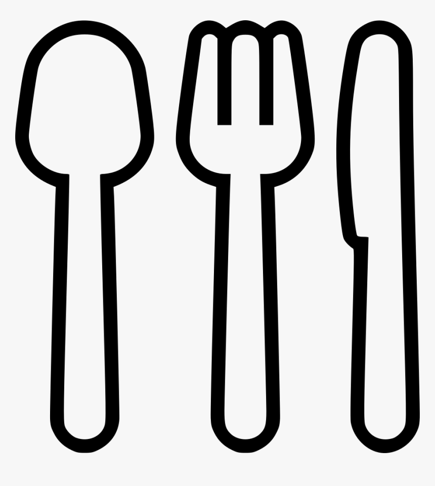 Transparent Fork And Knife Clipart - ช้อน ขาว ดำ, HD Png Download, Free Download