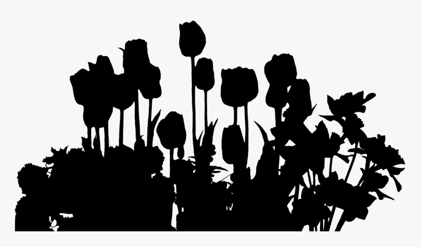 Tulip Flower Garden Clip Art Portable Network Graphics - Flowers Landscape Silhouette Png, Transparent Png, Free Download