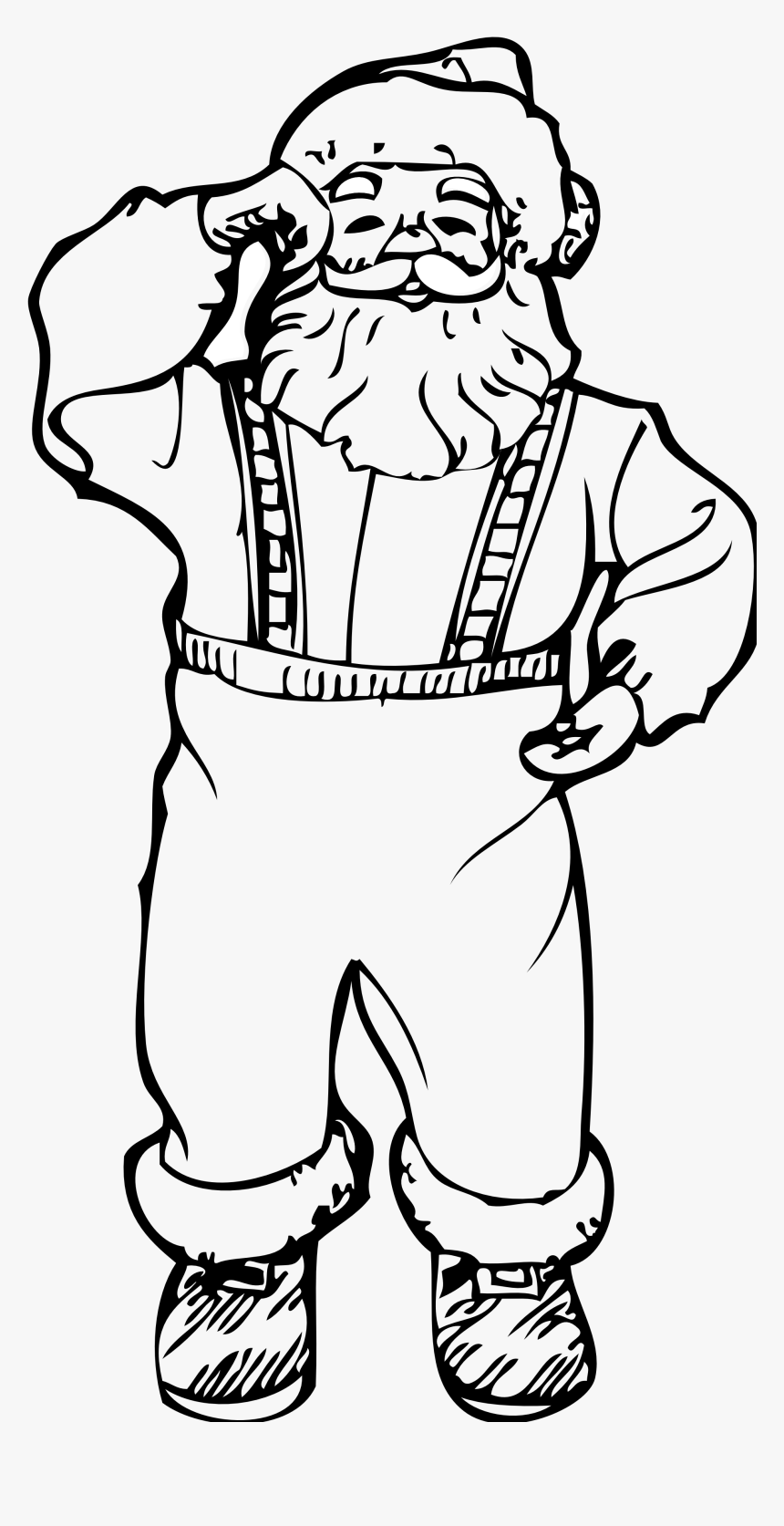 Clip Art Dancing Santa Black White Colouring - Dancing Santa Png Gif, Transparent Png, Free Download