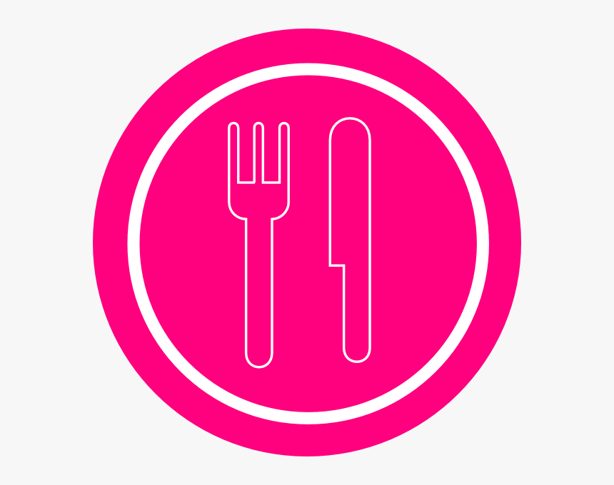 Dinner Plate Knife And Cartoon Fork Icon - Fork And Knife Red, HD Png Download, Free Download