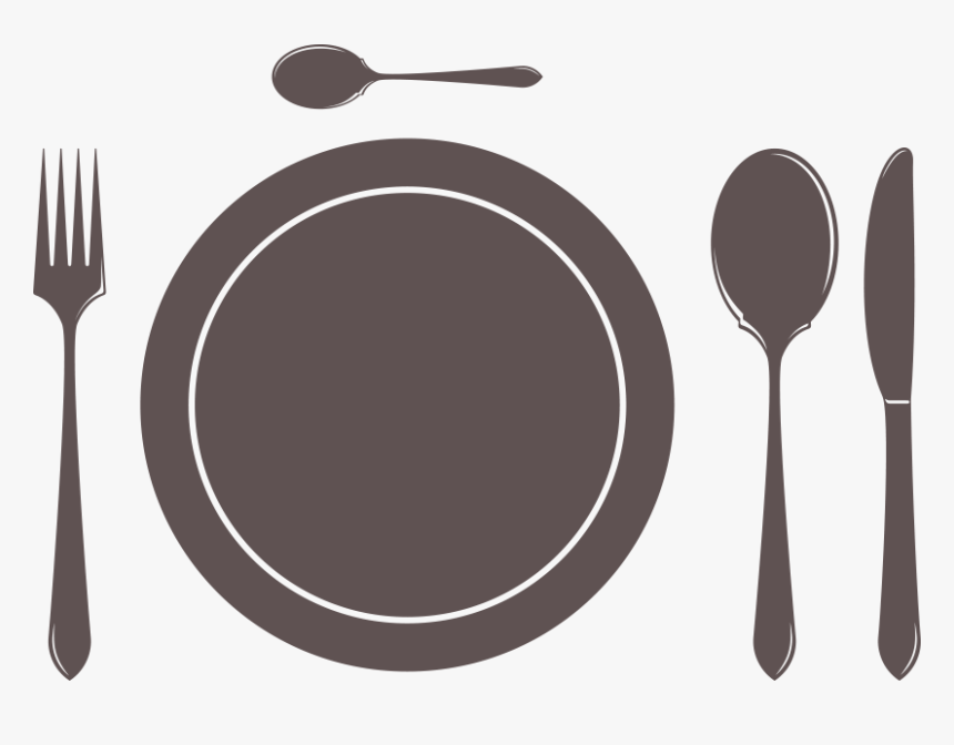 plate fork and knives clipart