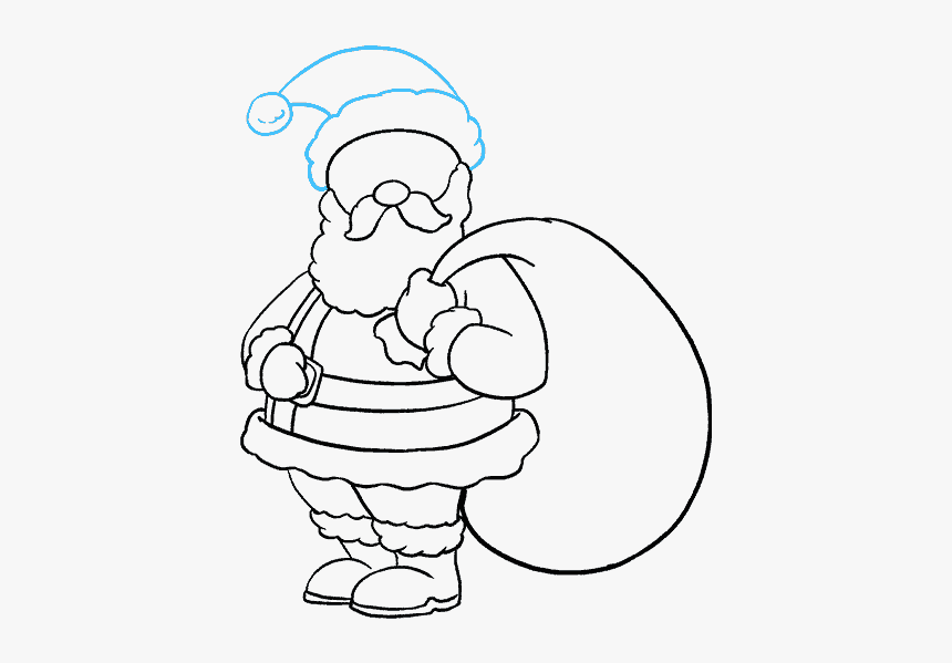 How To Draw Santa Claus - Draw Santa Claus Step By Step, HD Png Download, Free Download