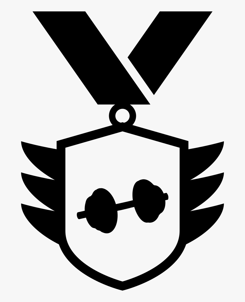 Medal With Shield Shape Hanging Of A Ribbon Necklace - Medal, HD Png Download, Free Download