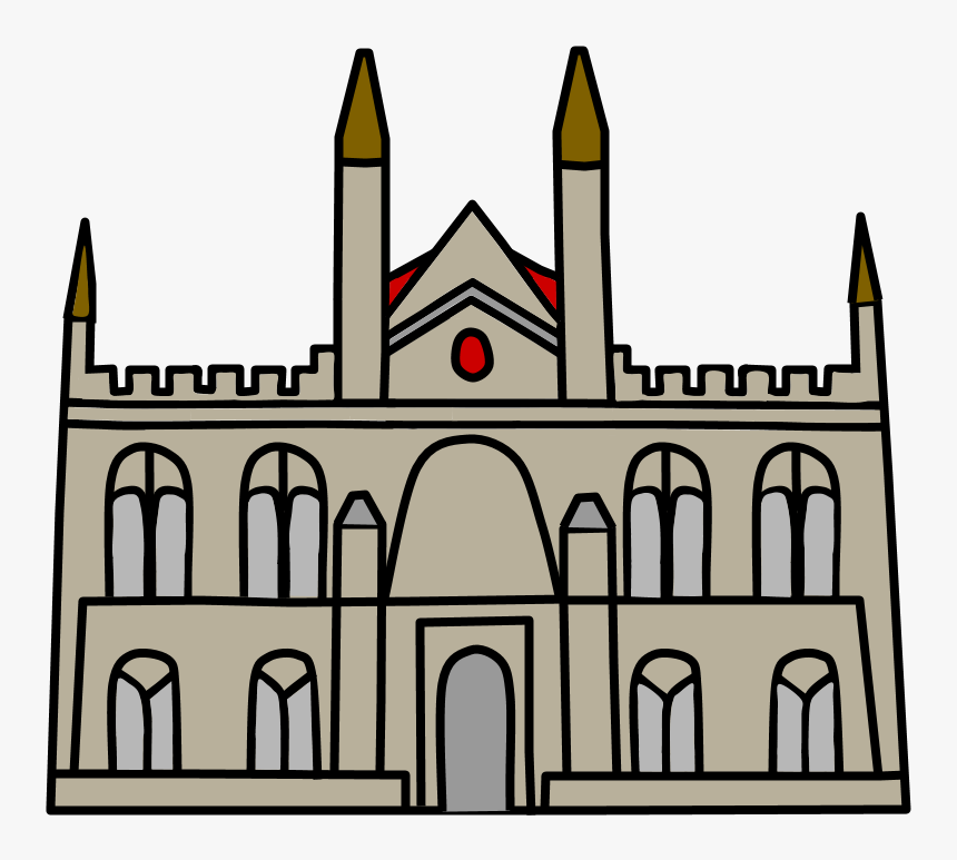 Castle, Medieval, Turrets, Brown, Gray, Red - Middle Ages Churches Drawing, HD Png Download, Free Download