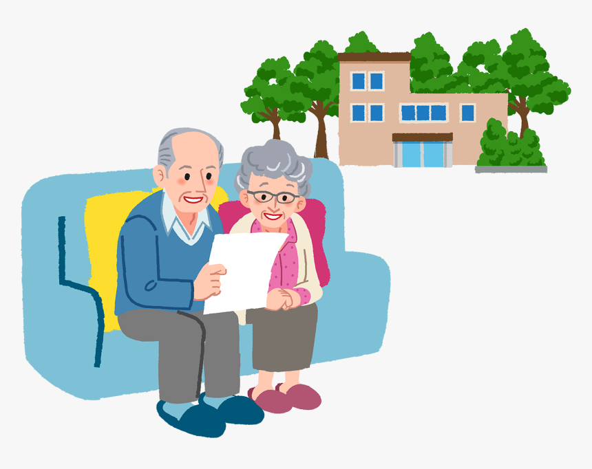 Retired Couple Sitting On A Couch, HD Png Download, Free Download
