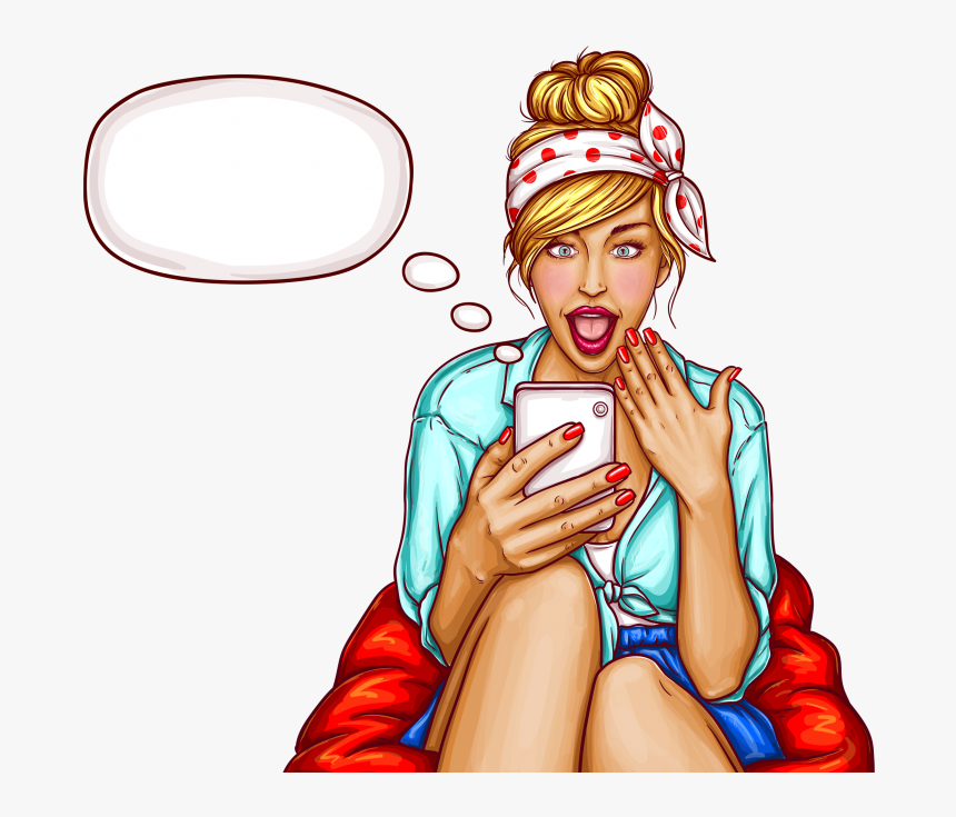 Popart Girl With Speech Bubble Image Free Download - Speech Bubble Pop Art Girl, HD Png Download, Free Download