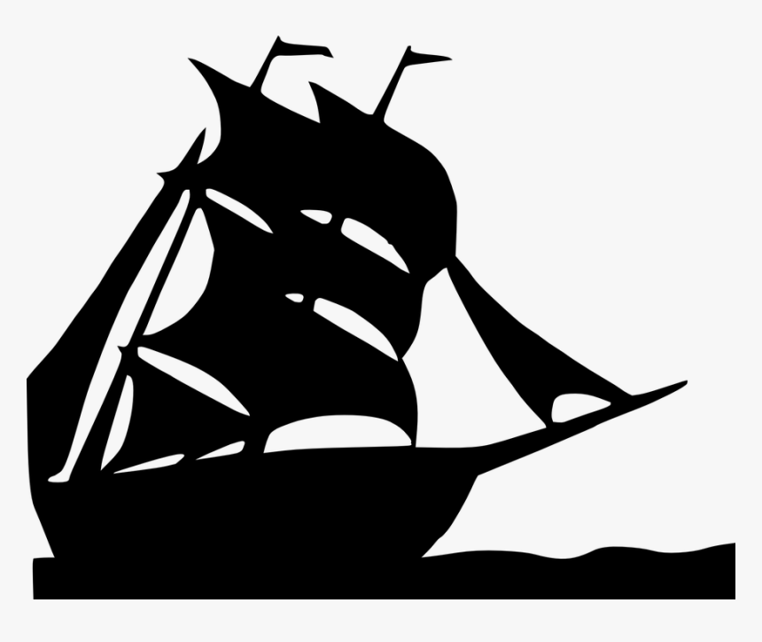 Sailing Ship, Transportation, Old, Silhouette, Sailing - Silhouette Of A Boat, HD Png Download, Free Download