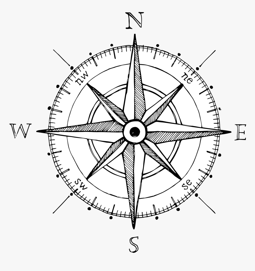 Compass Rose Drawing Hand Compass Compass Drawing Hd Png