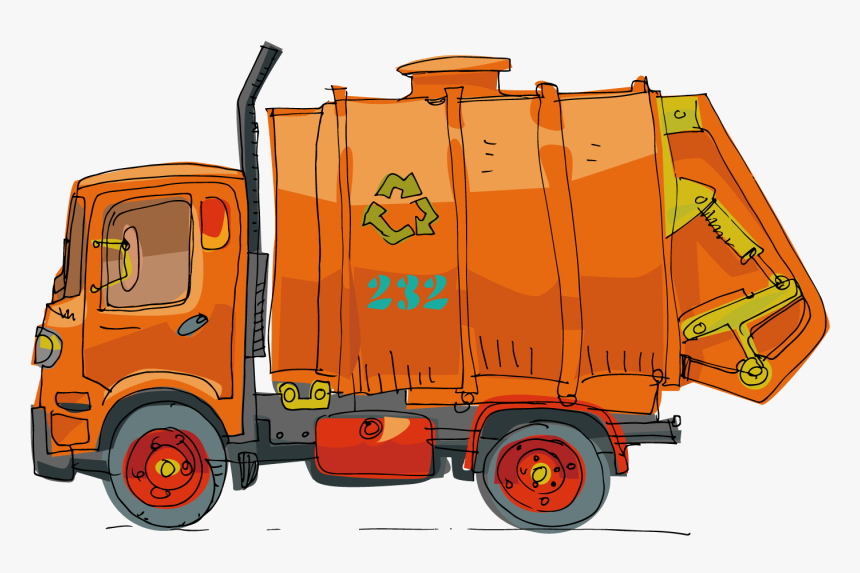 Garbage Truck Cartoon - Garbage Truck Cartoon Png, Transparent Png, Free Download