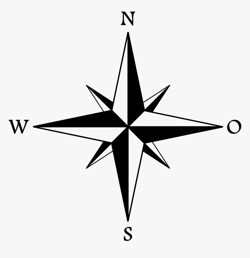 North Compass Rose Drawing Clip Art - Nord Sud Est Vest, HD Png Download, Free Download