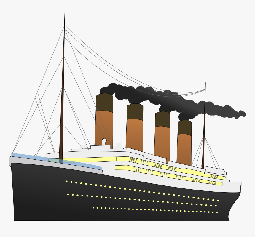 Ship Clip Art Vector Ship Gra - Simple Titanic Ship Drawing, HD Png Download, Free Download