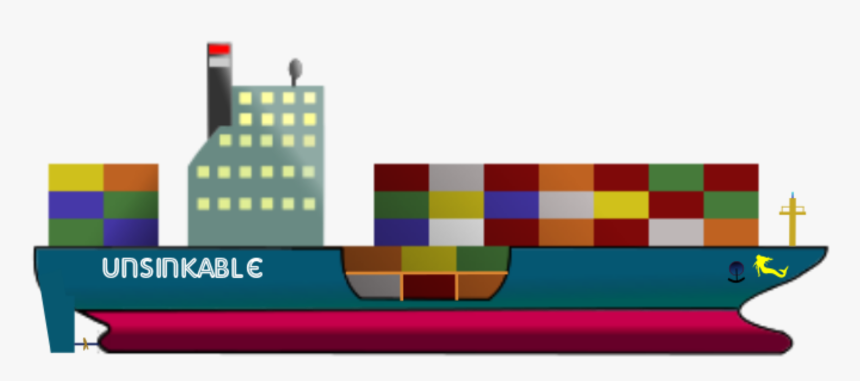 Containeur Ship "the Unsinkable - Container Ship Transparent Background Clipart, HD Png Download, Free Download