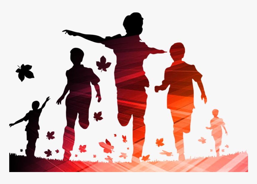 Silhouette Child Boy - Kids Running Png, Transparent Png, Free Download