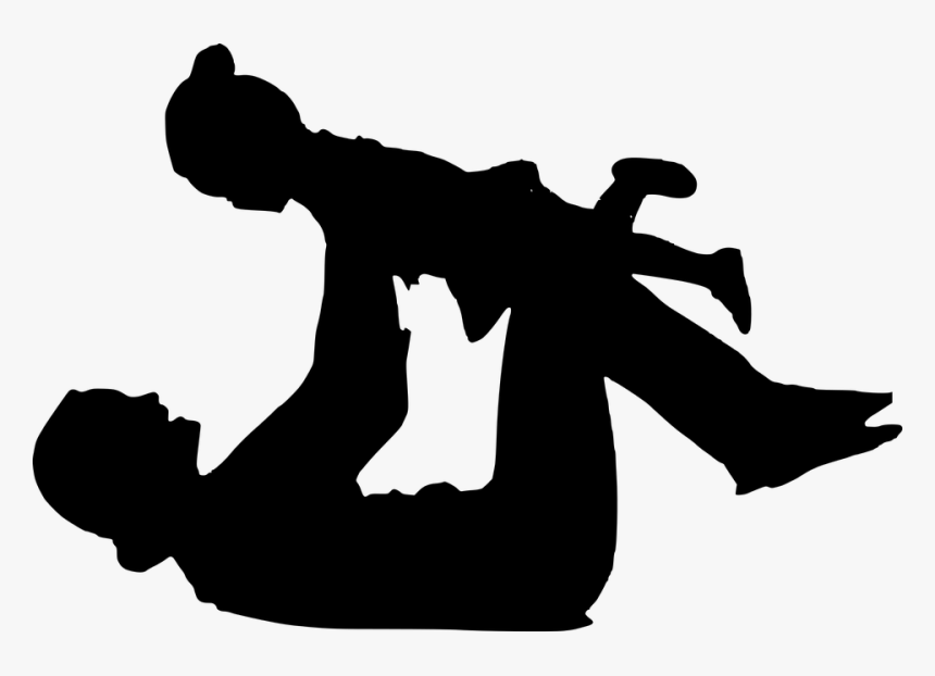 Silhouette, Child, Playing, Mother, Home, Family - Silhouette Lying Down Png, Transparent Png, Free Download