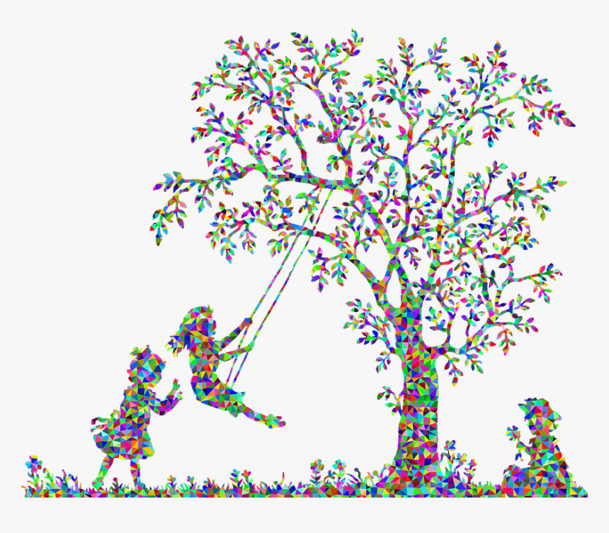 Transparent Kids Background Images Png - Tree Swing Silhouette, Png Download, Free Download