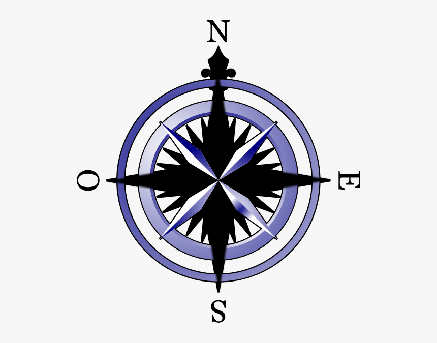 Compass Rose Drawings Clipart - Compass Clock Clipart, HD Png Download, Free Download