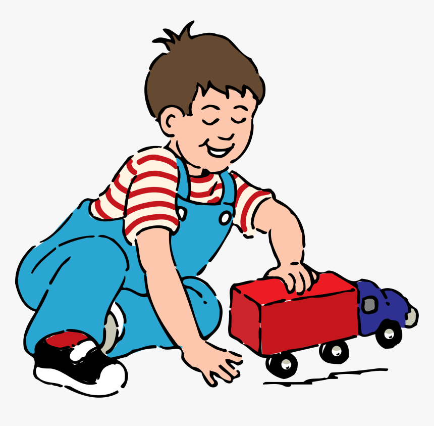 Boy Playing With Toy Truck Clip Arts - Boy With A Toy, HD Png Download, Free Download