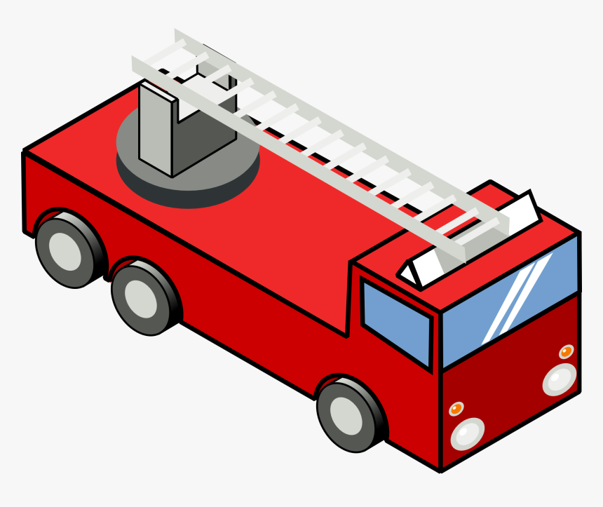 Fire, Engine, Cartoon, Truck, Ladder, Trucks, Iso - Fire Truck Clip Art, HD Png Download, Free Download