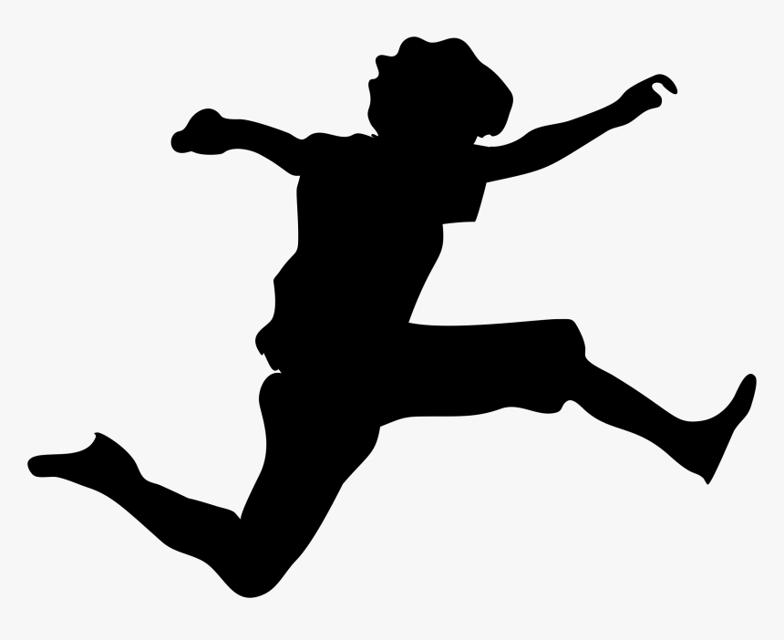 Jumping Vector Graphics Jumping Silhouette Clipart- - Boy Running Silhouette Clipart, HD Png Download, Free Download