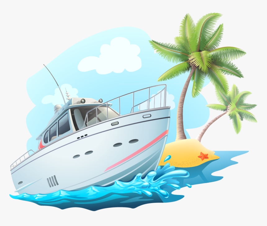 And Great Sailboat Material Yacht Coconut Vector Clipart - Background Tours And Travels, HD Png Download, Free Download