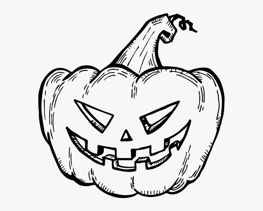 Halloween, Pumpkin, Autumn, Happy Halloween, - Line Art, HD Png Download, Free Download