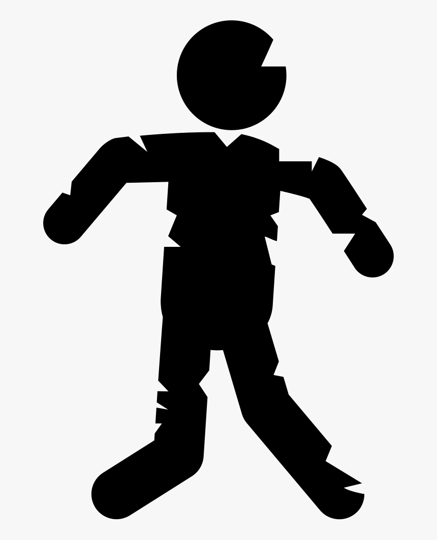 Zombie Frontal Silhouette - Transparent Black Zombie Silhouette, HD Png Download, Free Download