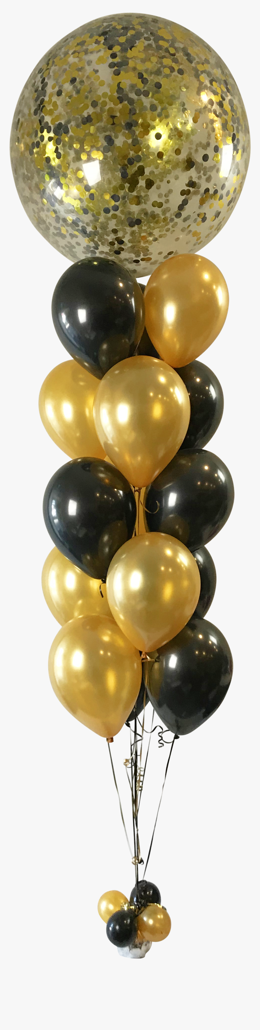 Black And Gold Balloon Bunches, HD Png Download, Free Download