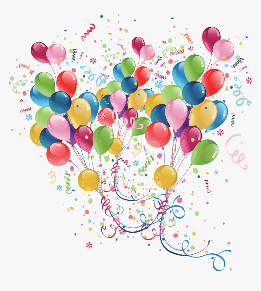 Confetti Drawing Balloon Design - Vector, HD Png Download, Free Download