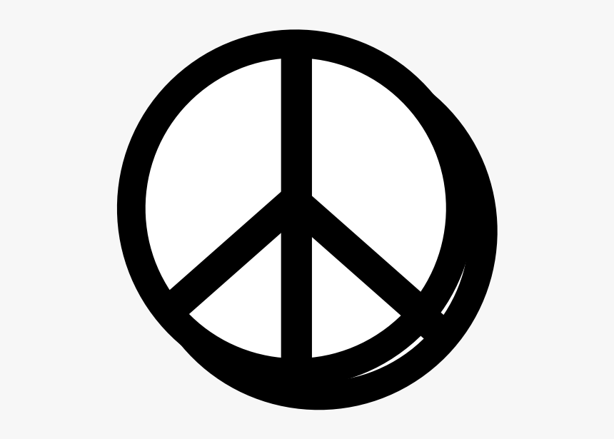 Peace Sign Black White Line Art Christmas Xmas Peace - Dark Blue Peace Sign, HD Png Download, Free Download