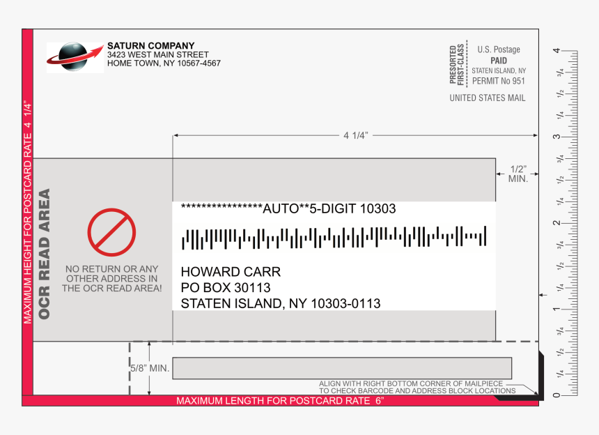 Transparent Postcard Template Png - Bulk Mail Postcard Template, Png Download, Free Download