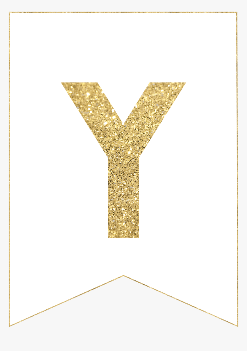 Free Printable Gold Banner Letters P, HD Png Download - kindpng In Free Letter Templates For Banners