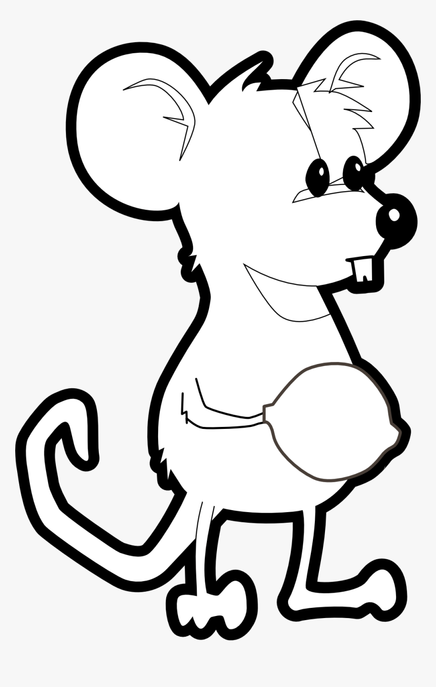 Mouse Svg Line Art - Cartoon Rat Clipart Black And White, HD Png Download, Free Download